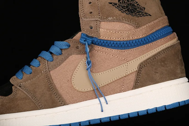 All categories Air Jordan Jordan series basketball shoes Air Jordan 1 High Z version Air Jordan 1 Switch "Black brown" AJ1 Joe 1 black brown zipper high-top cultural basketball shoes CW6576-200